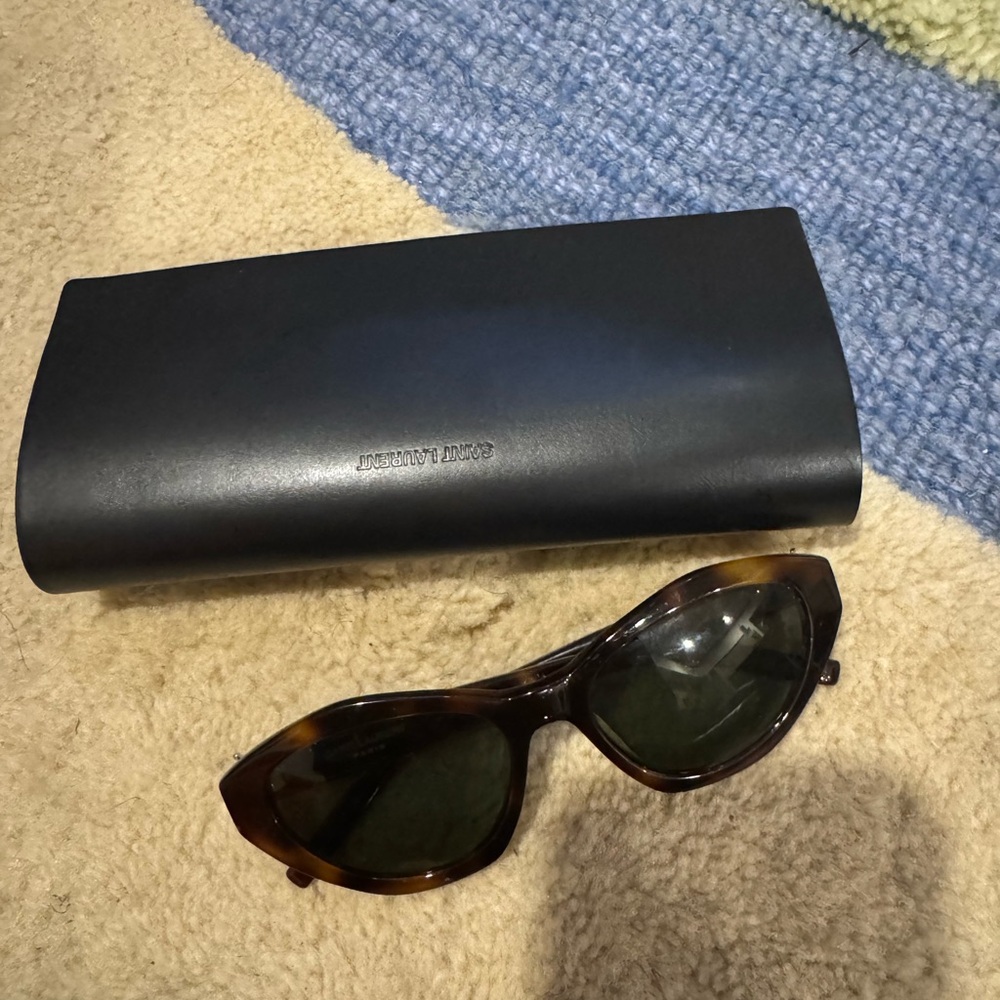 Yves Saint Laurent Tortoiseshell Sunglasses with Black Case